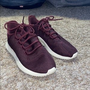 Maroon adidas shoes